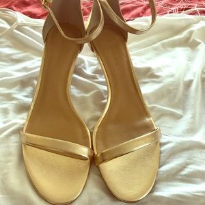 Metallic Gold Kitten Heel Sandal